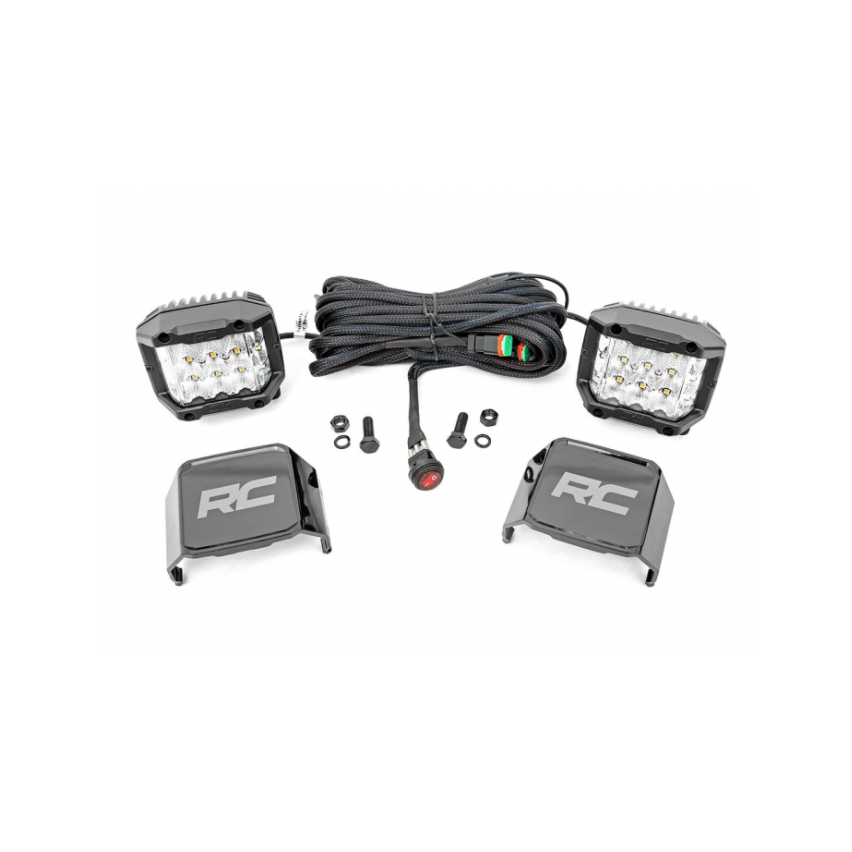 Rough Country Spotlights (Wide Angles) 3-inch Wide Angle Osram Led Lights - (Pair)