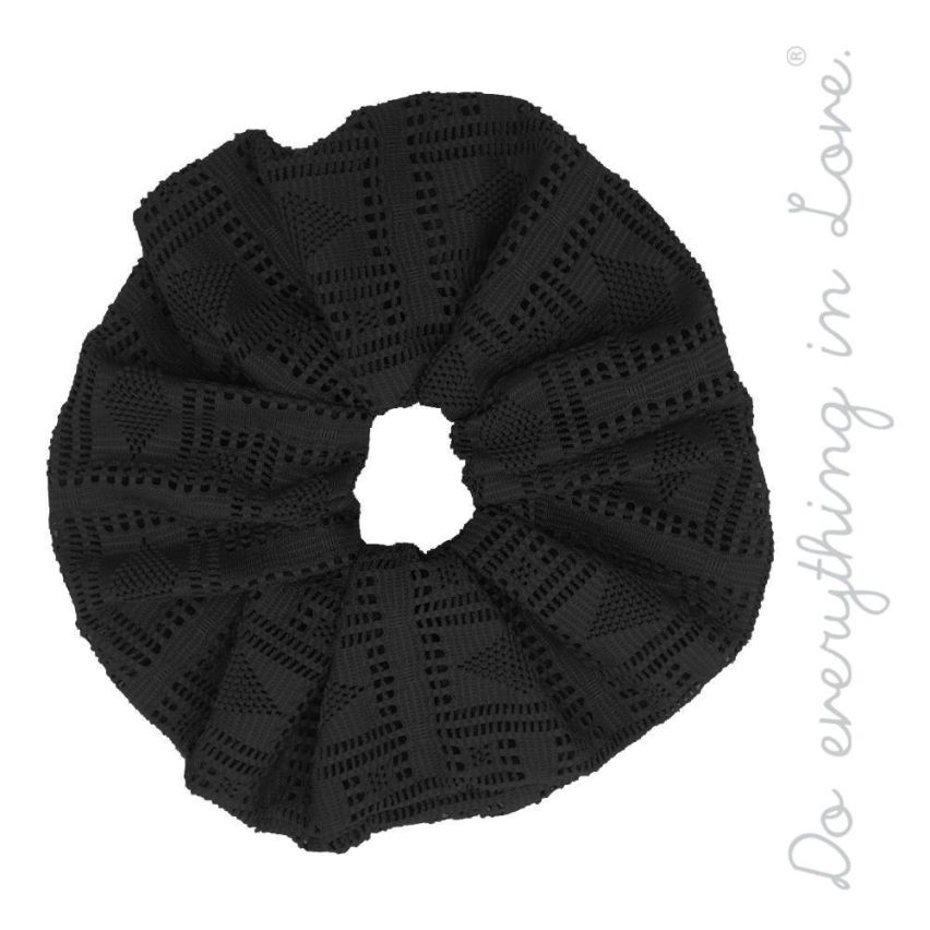 Judson & Co Black hair scrunchie- Do everything in Love 