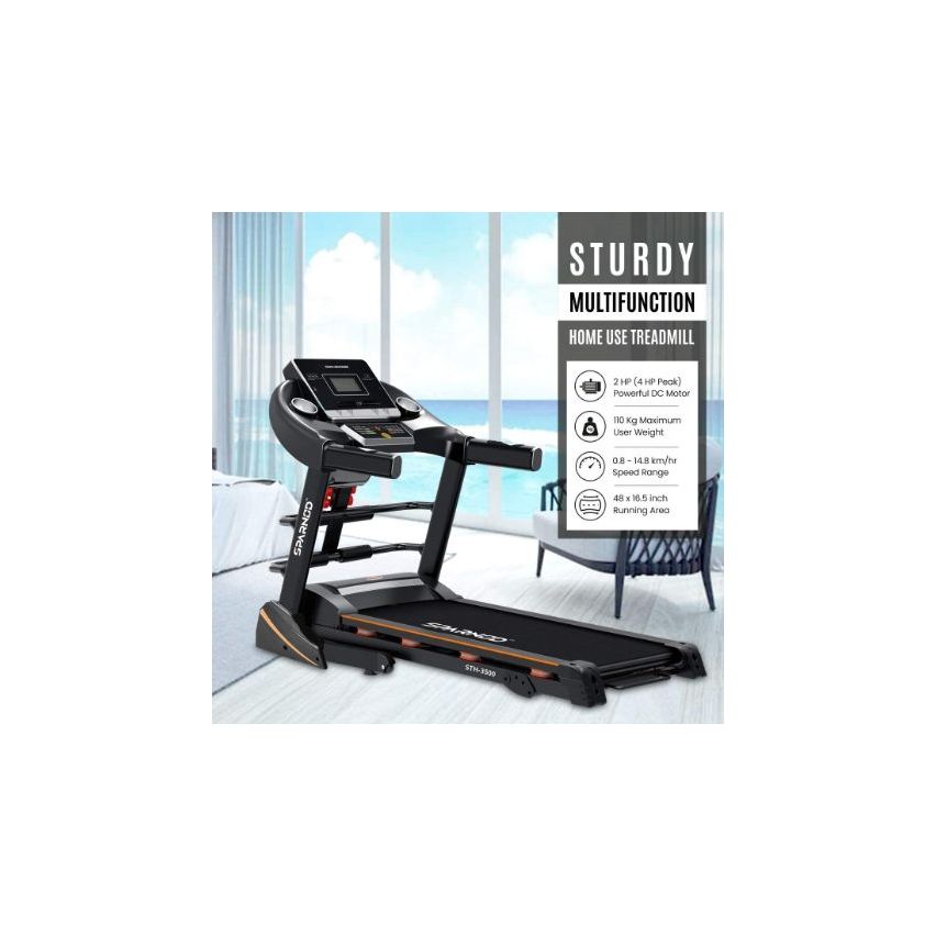 Sparnod Fitness STH-3500 (2 Hp Dc Motor) Multifunctional Complete Workout Home Treadmill