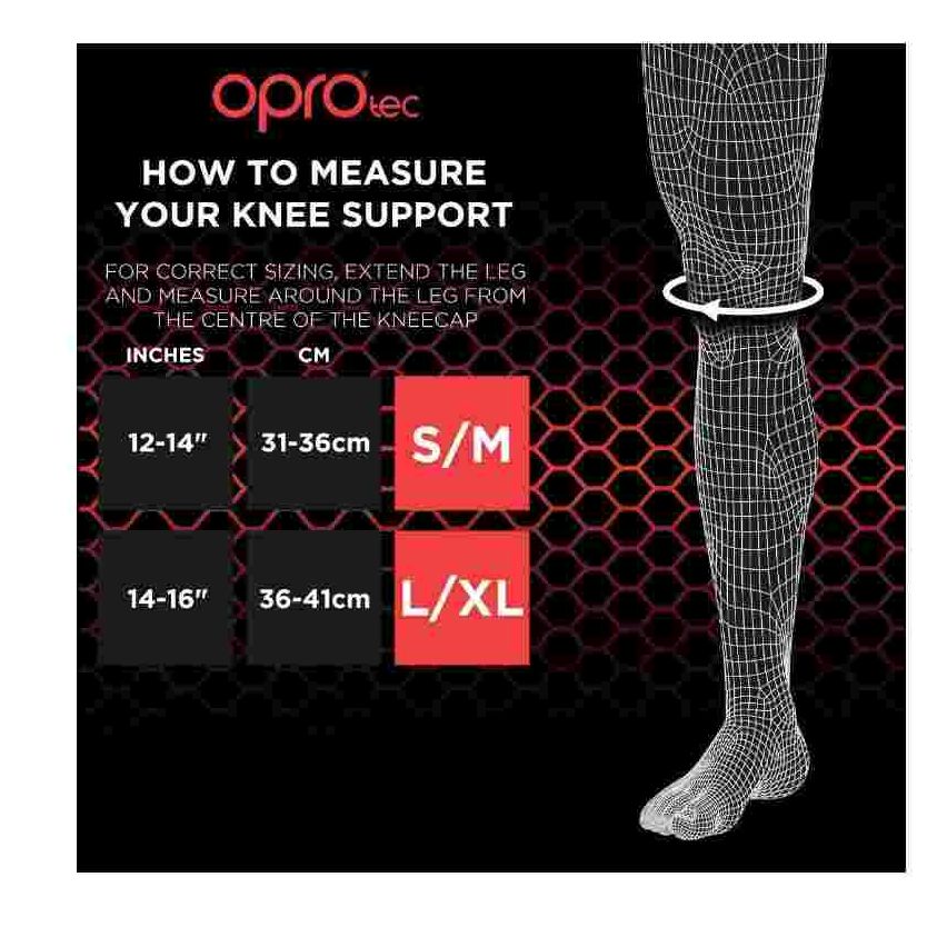 Oprotec Knee Support with Dual Strap - Black