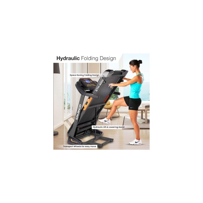 Sparnod Fitness STH-4000 (2.25 HP Dc Motor) Peak Automatic Motorized Running Treadmill