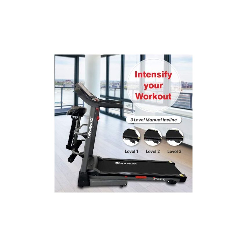 Sparnod Fitness (2 Hp Dc Motor) LCD Display With Massager Treadmill