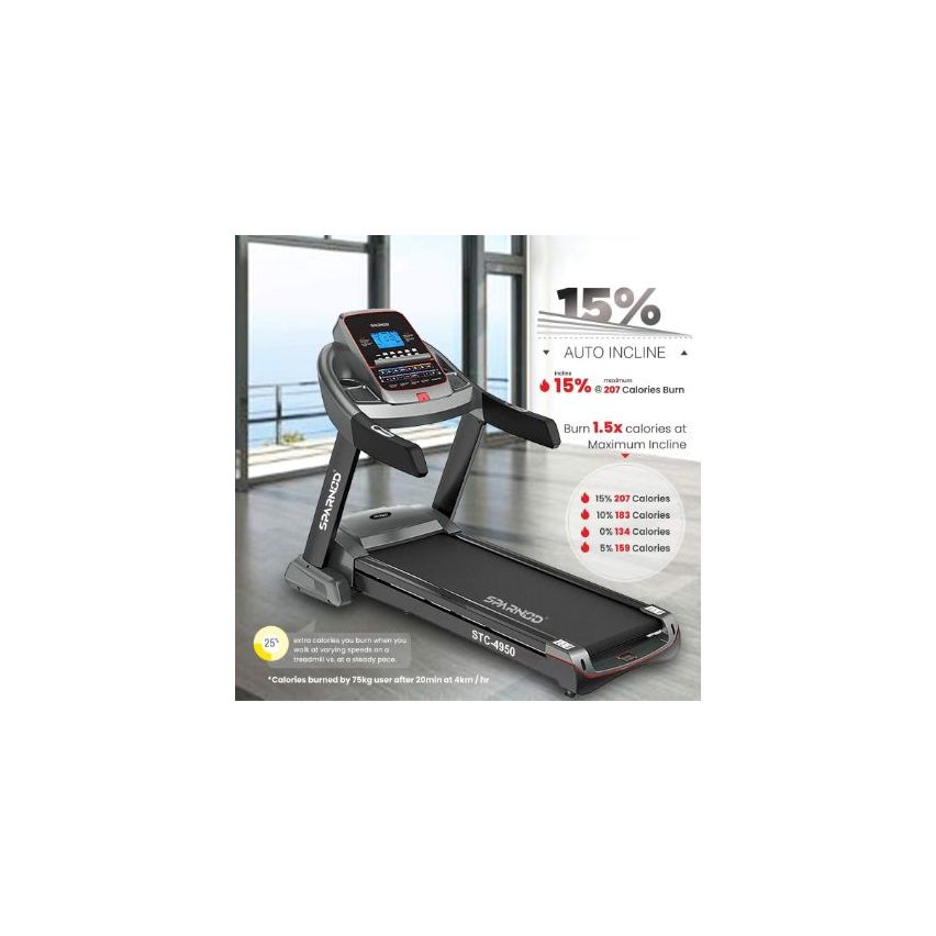 Sparnod Fitness  (4.5 Hp Ac Motor) Heavy Duty Commercial Treadmill