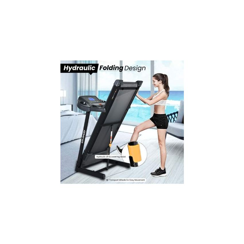 Sparnod Fitness (2 Hp Dc Motor) Lcd Display With Hydraulic Folding Treadmill