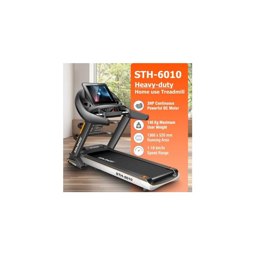 Sparnod Fitness STH-6010 (3 Hp Dc Motor) 15 Grade Electric Ascension Treadmill