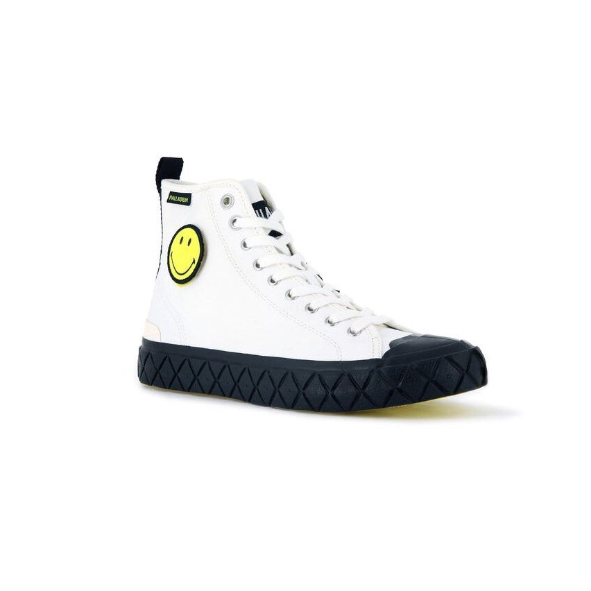 Palladium Pallaace Smiley Mid Star White Shoes