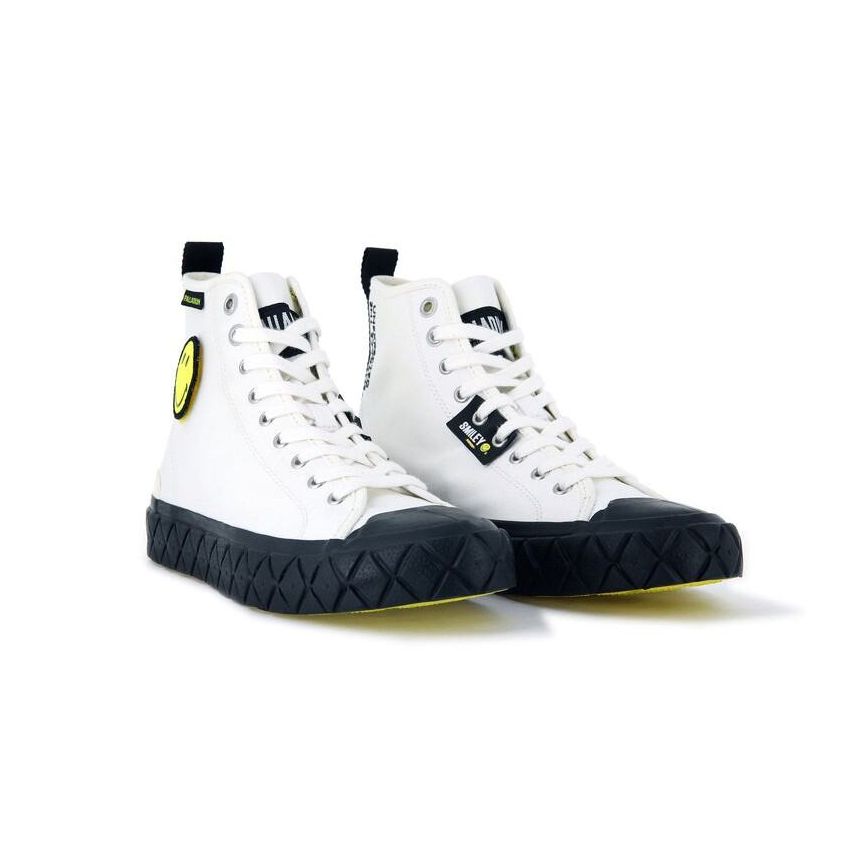 Palladium Pallaace Smiley Mid Star White Shoes