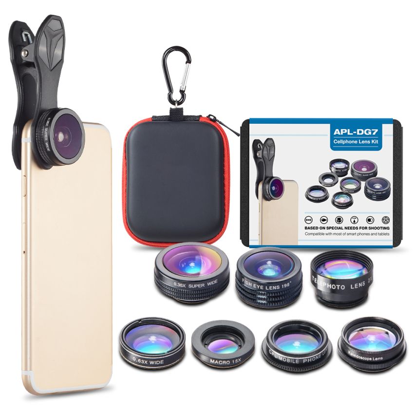 Apexel 7 in 1 Clip Mobile Camera Extra Lens   