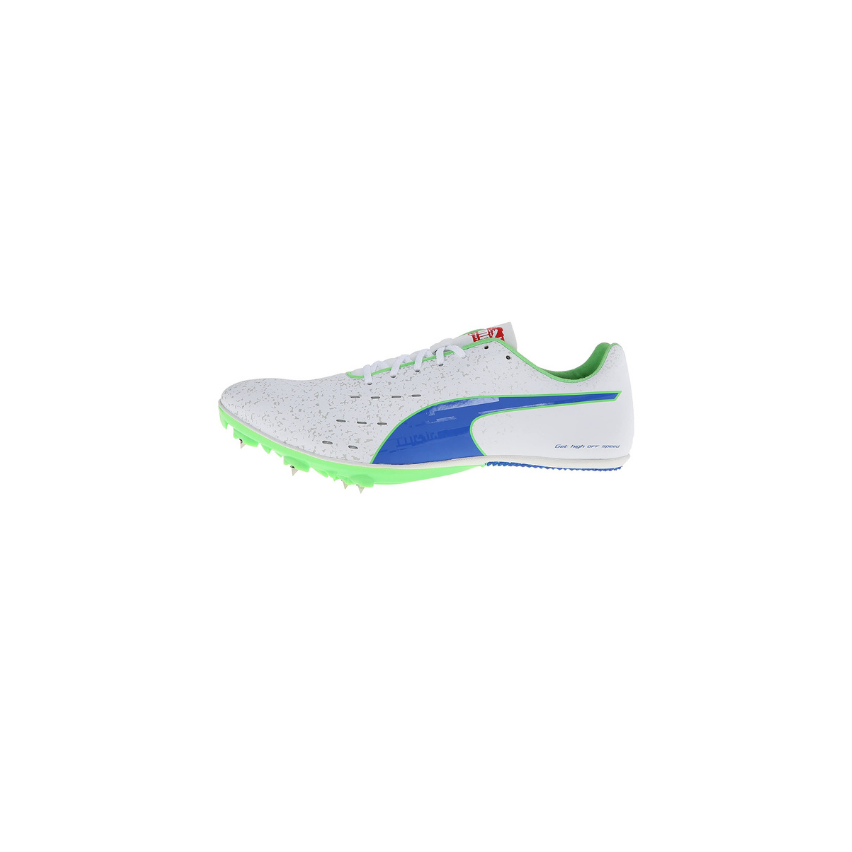 Puma Men's TFX Sprint V5 Shoe, White, Blue, Fluorescent Green 