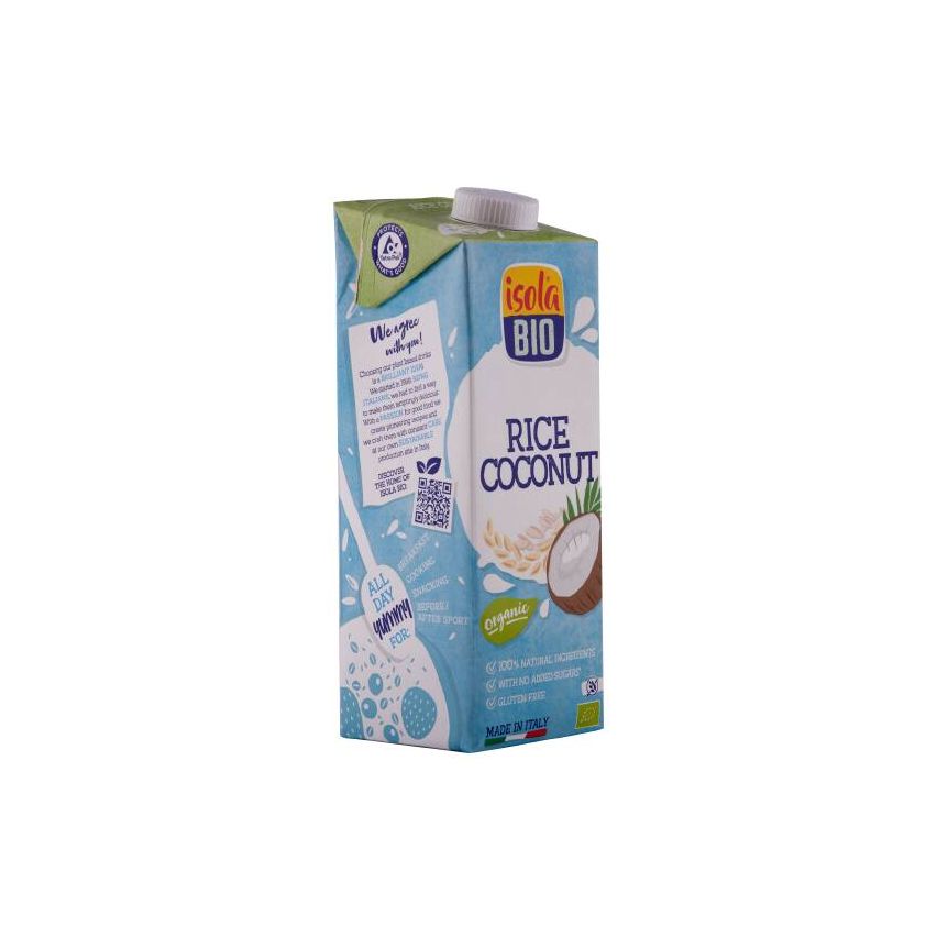 Isola Bio 100% Organic Rice Coconut Plant Based Milk 1L