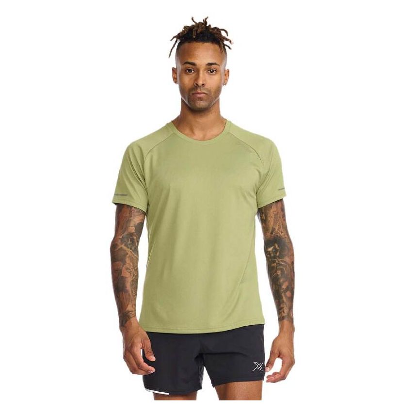 2XU Men's Aero Short Sleeve T-Shirt Green-S