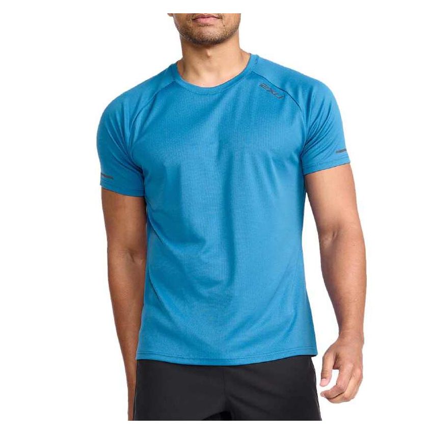 2XU Men's Aero Short Sleeve T-Shirt Blue Reflective