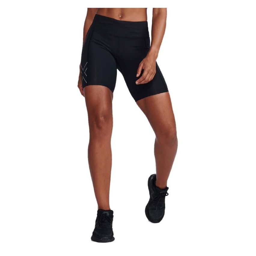 2XU Women's -Aero Mid-Rise Comp 6Inch Short-Black