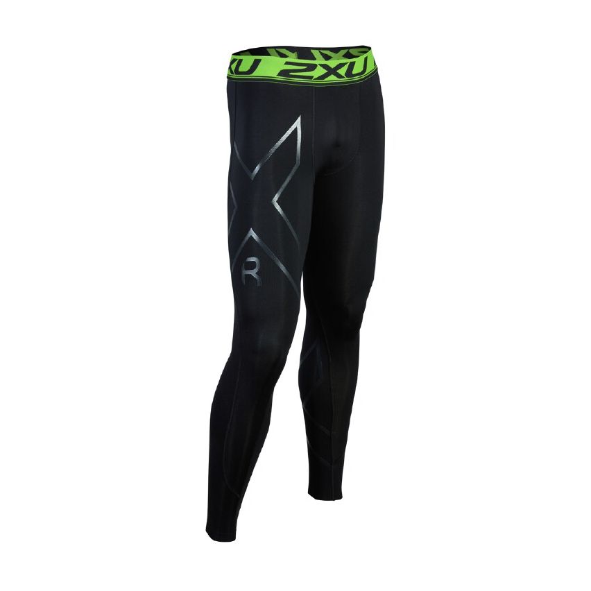 2XU Men's Refresh Recovery Compression Tights Pants -Black Neoprene