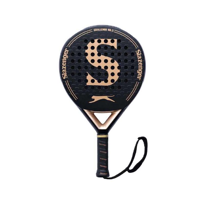 Slazenger Padel Racket Challenge No 3 Round 6K Karbon - Black/Gold