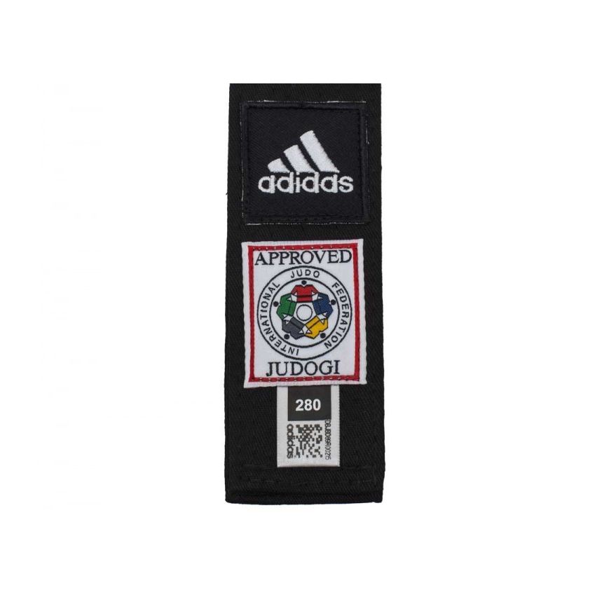 Adidas Elite IJF Belt With Red Logo - 45mm Black/White