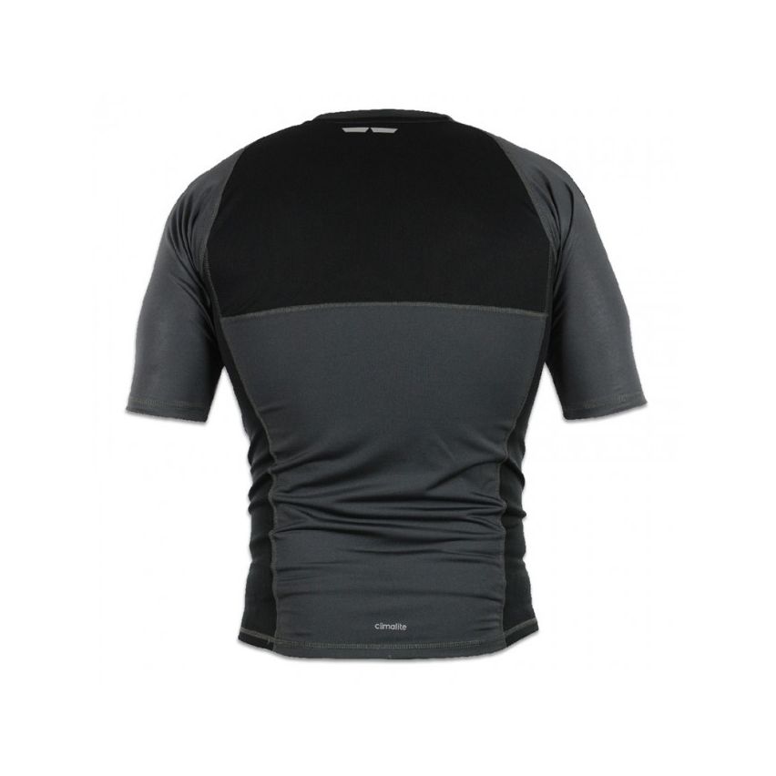 Adidas Grappling Rash Guard (Short Sleeve) - Beluga/Black/Blue/Silver