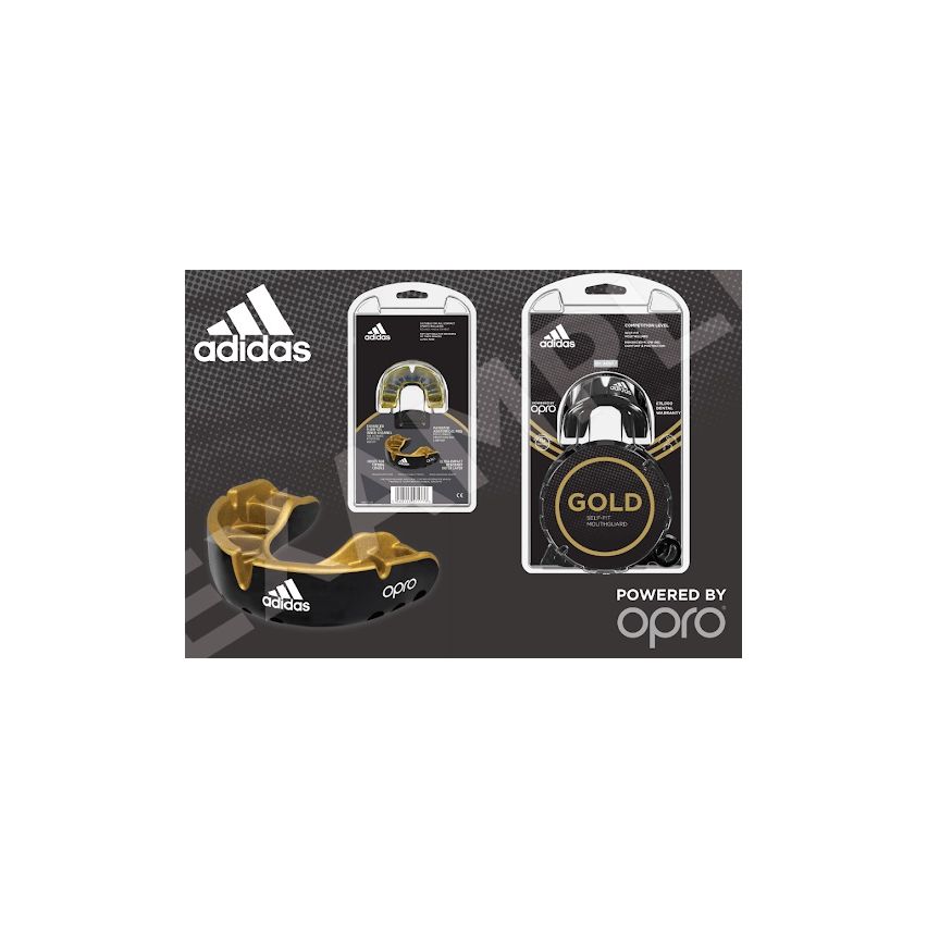 Adidas Mouth Guard Opro Gold Gen4 - Black/Gold Senior