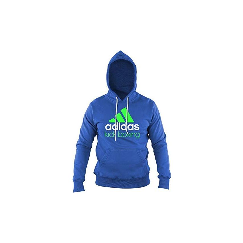 Adidas Men's Kick Boxing Hoody - Light Blue/Fluo Green