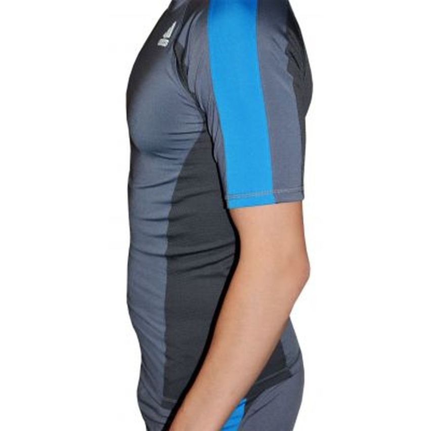 Adidas Men's Fluid Tech Rashguard - Granite/Beluga/Solar Blue