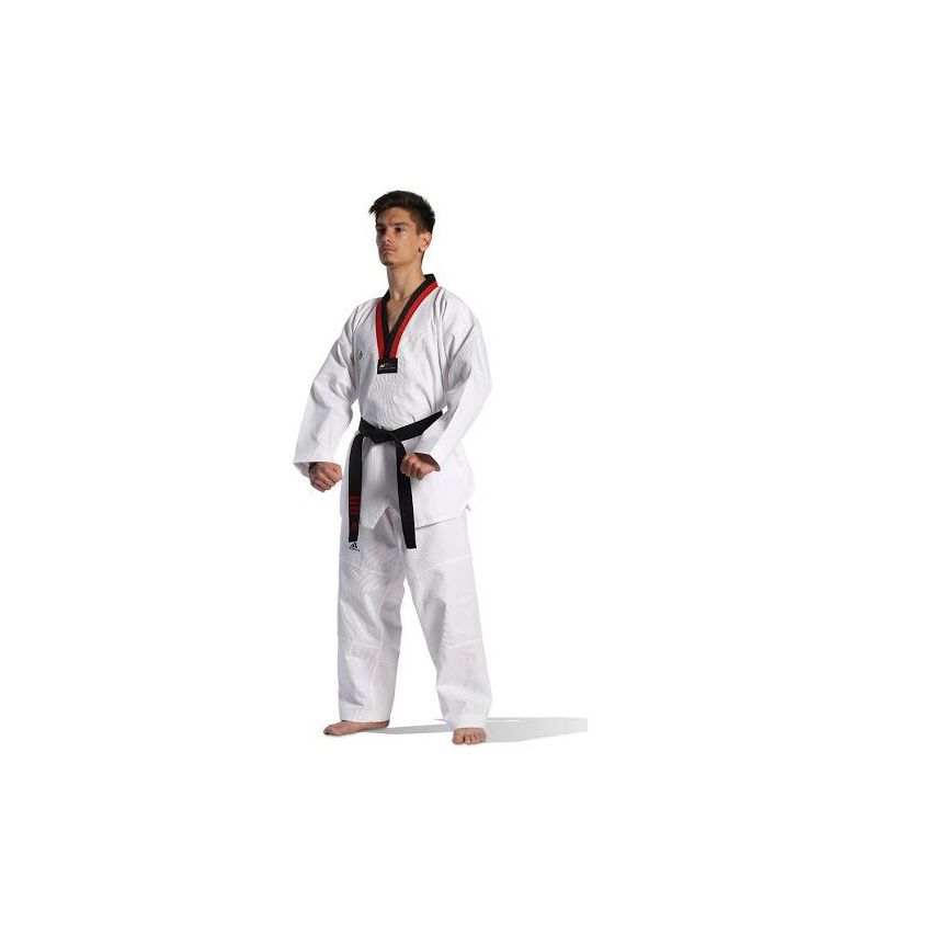 Adidas Adi Club Taekwondo Uniform - White-Red-Black