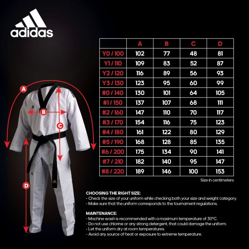 Adidas Adi Club Taekwondo Uniform - White-Red-Black