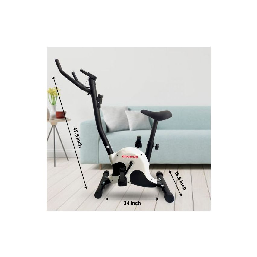 Sparnod Fitness SUB-50 Upright Exercise Bike For Home Use With LCD Display