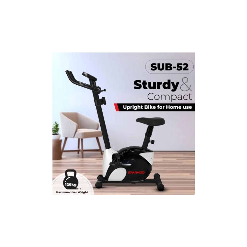 Sparnod Fitness SUB-52 Magnetic Sturdy & Compact Upright Bike / Exercise Bike