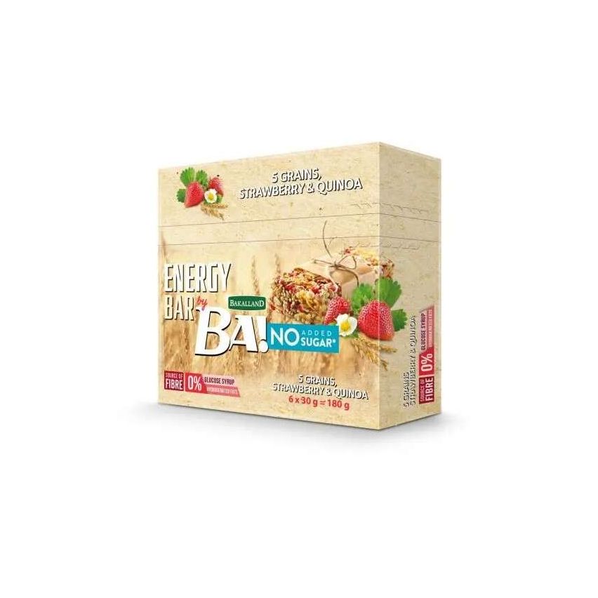 Bakalland Energy Bar No Sugar Strawberry & Quinoa (6x30g)