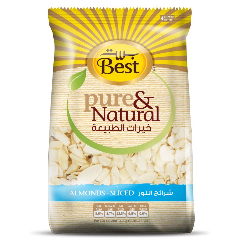 Best Pure & Natural Almonds Sliced Bag 150gm