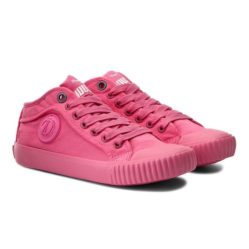 Pepe Jeans Kids Industry Routes Disco Pink Sneakers- Girls, Size 37