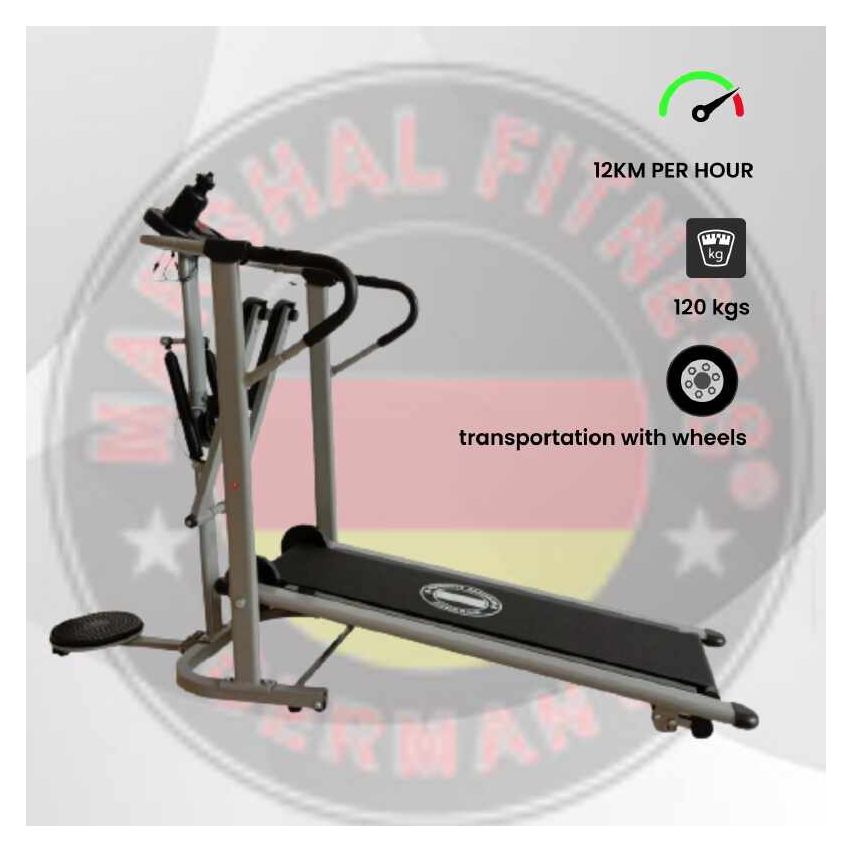 Marshal Fitness Flat Walker Folding Portable Incline Manual Treadmill | BXZ-MT-408