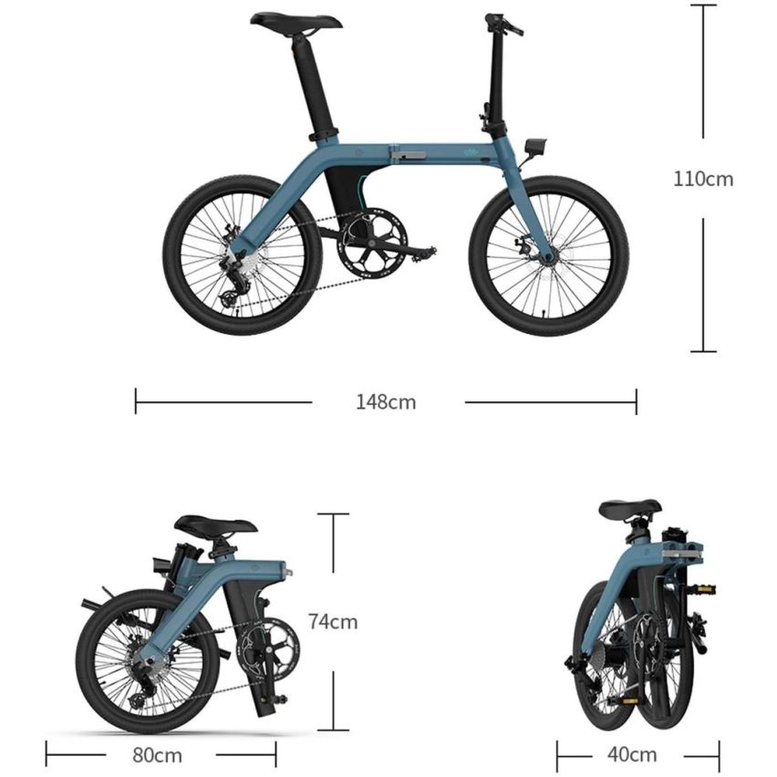 Fiido E-bike Folding D11 Skyblue 25km/h