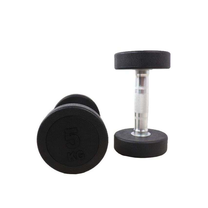 Round Rubber Dumbbell 1-Pair