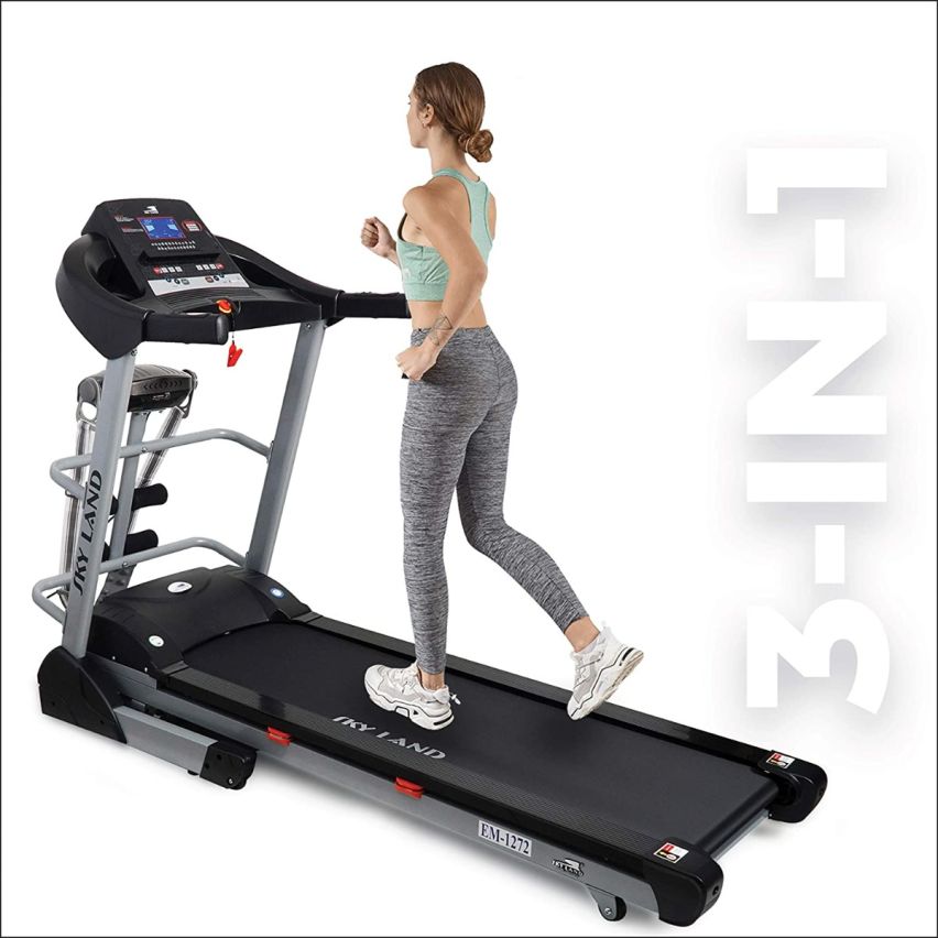 Skyland Motorized Treadmill With Auto Incline, Massager Belt And Bluetooth Speaker EM-1272