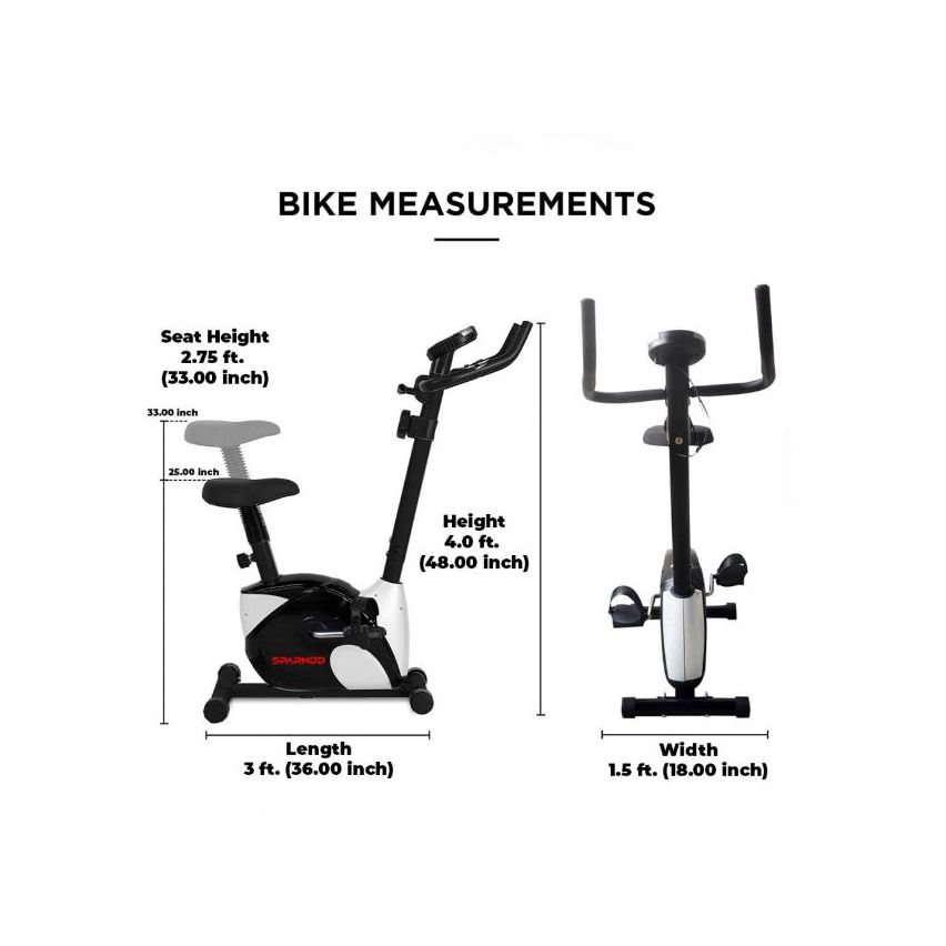 Sparnod Fitness SUB-52 Magnetic Sturdy & Compact Upright Bike / Exercise Bike