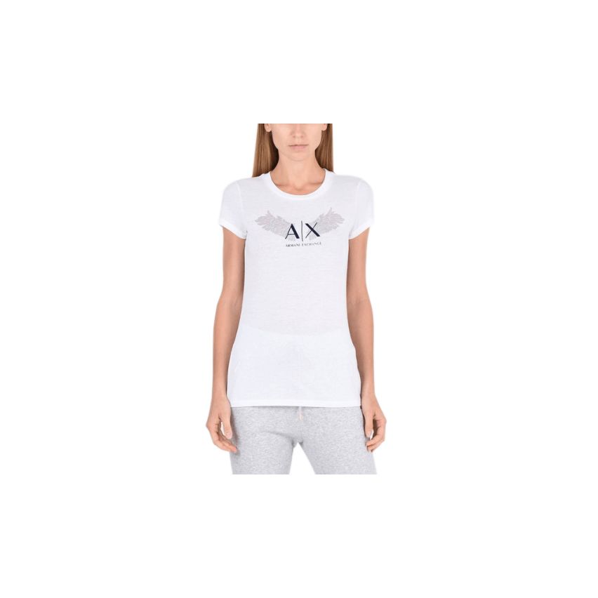 Armani Exchange Women's Winged Logo Short Sleeve T-Shirt- Size XS