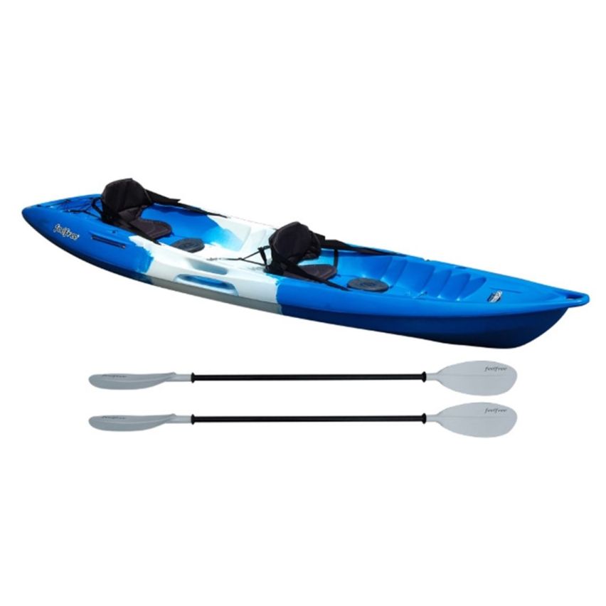 Feelfree Gemini 2 Person Sit on Kayak with wheel, OSFA, Sapphire(Dark Blue/White/Dark Blue)