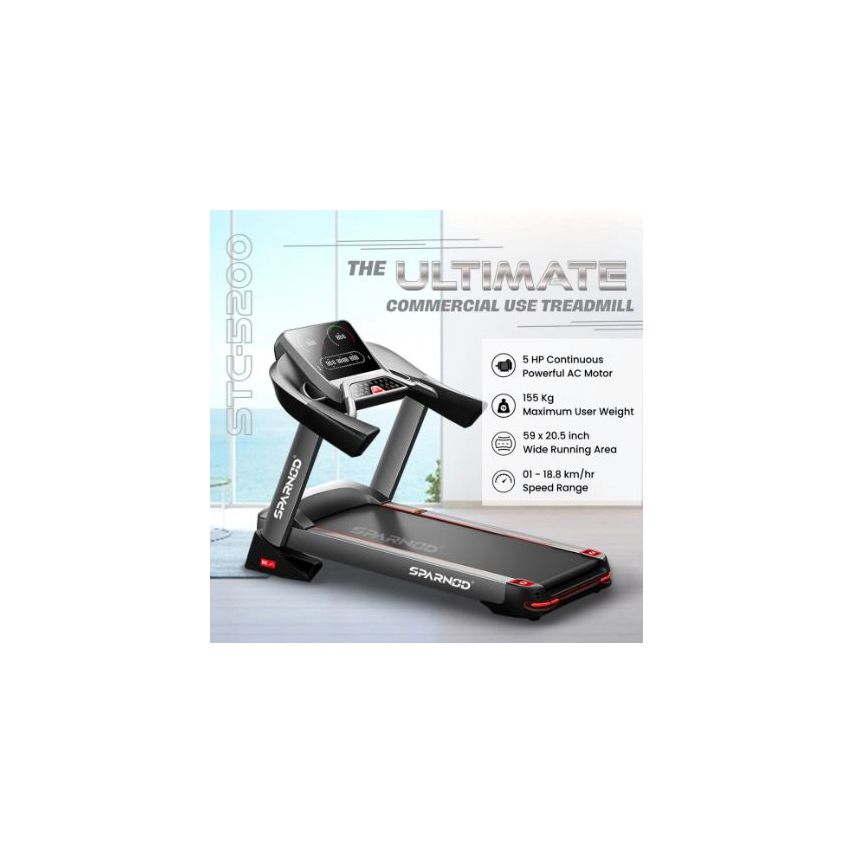 Sparnod Fitness (5 Hp Ac Motor) The Ultimate Commercial Use Treadmill