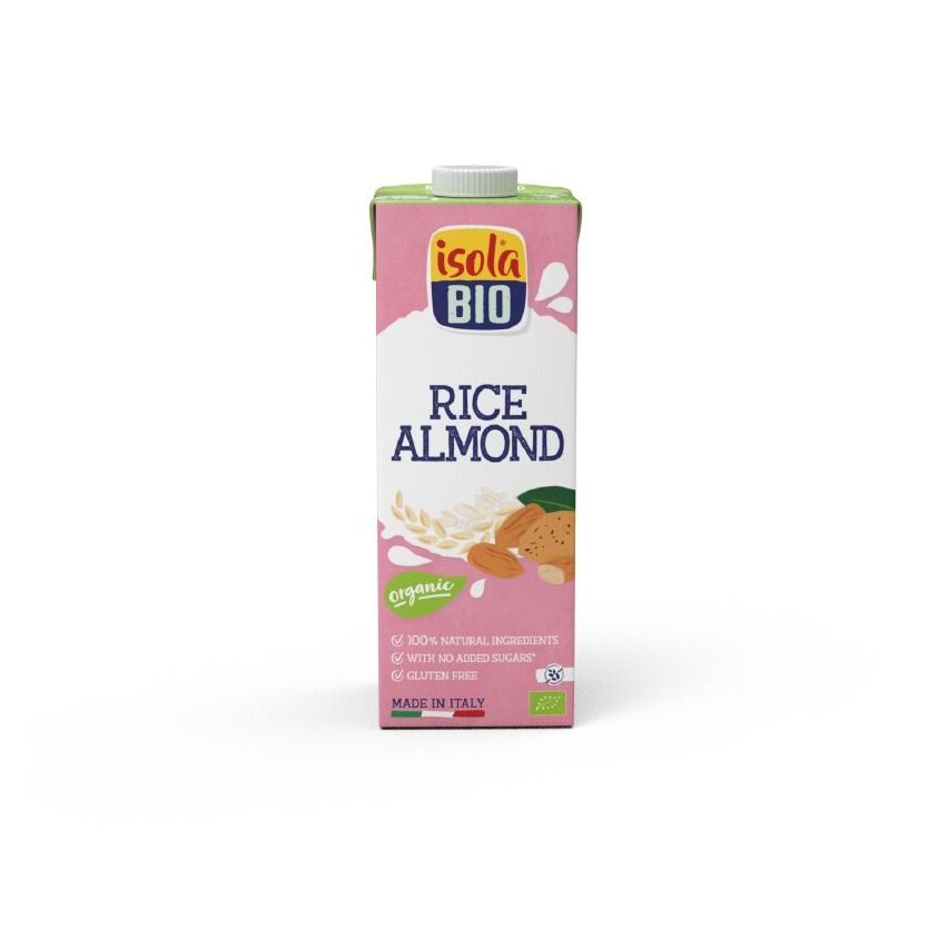 Isola Bio 100% Organic Rice Almond Plant Based Milk 1L