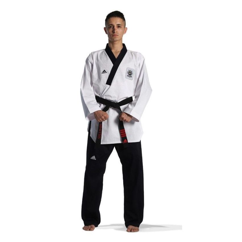 Adidas Poomsae Adult Male Taekwondo Uniform - White/Dark Blue