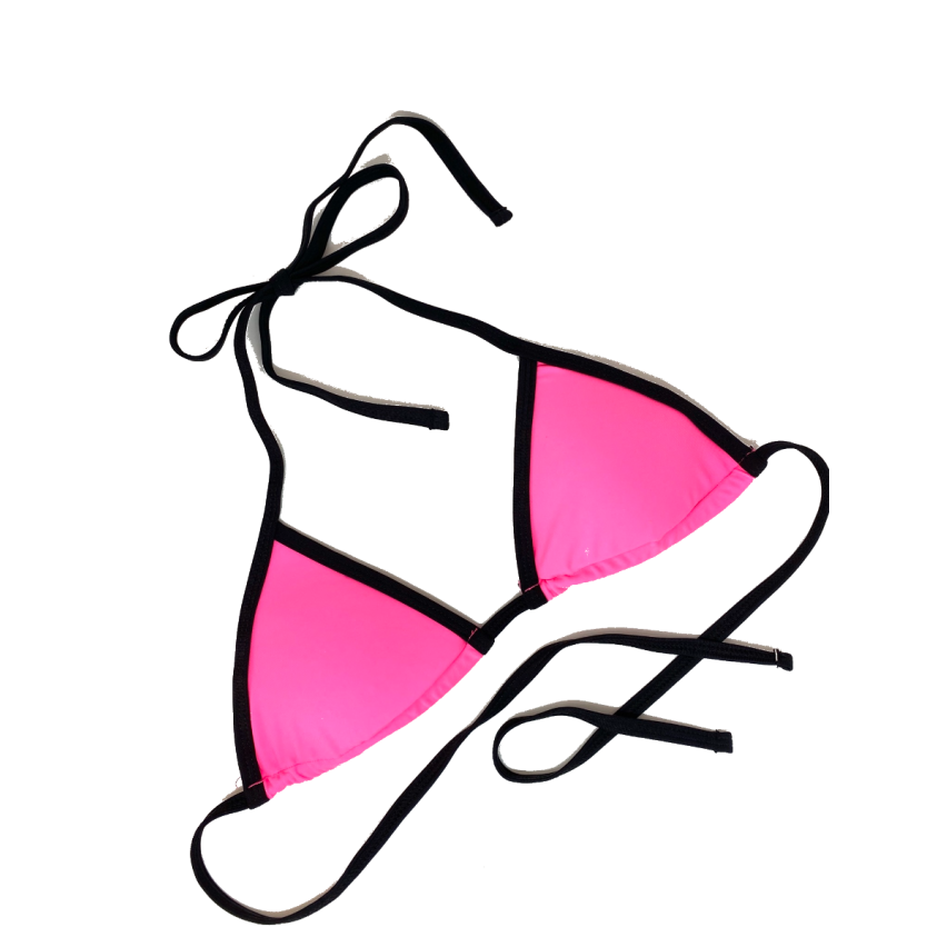 Mango Women's Bikini Top - Neon Pink, Size S