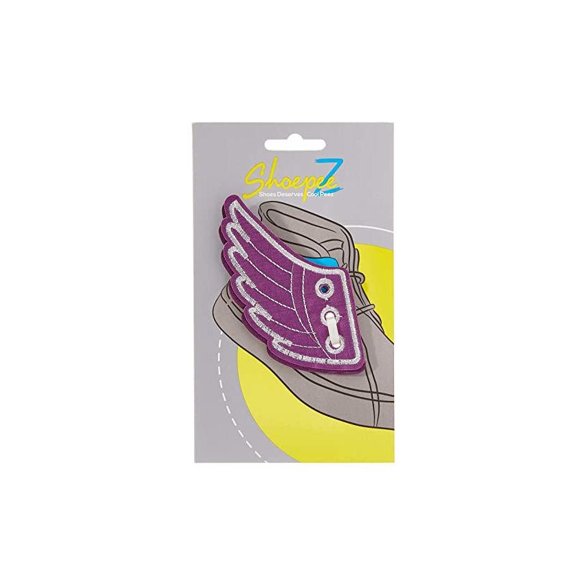 Shoepeez Shoe Decoration Charm - Purple / Silver Wings