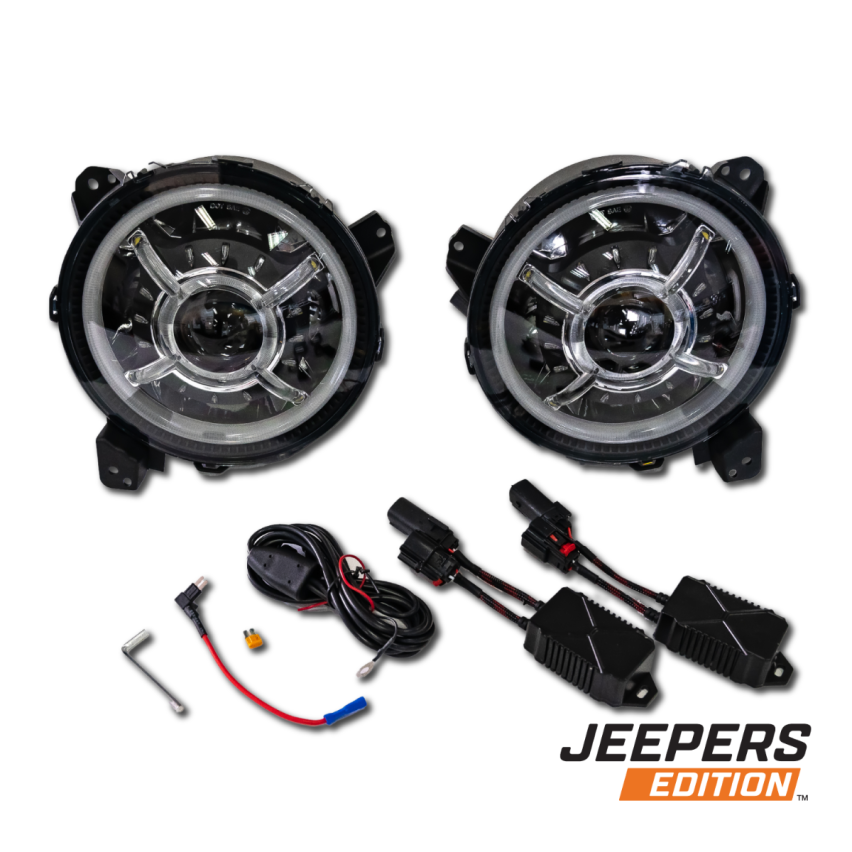 Jeepers JL 9INCH LED PROJECTOR HEADLIGHTS WITH HALOGEN