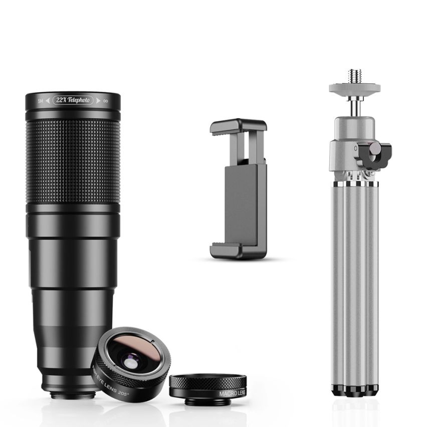 Apexel 5 in 1 Phone Camera Lens Kit with Tripod 