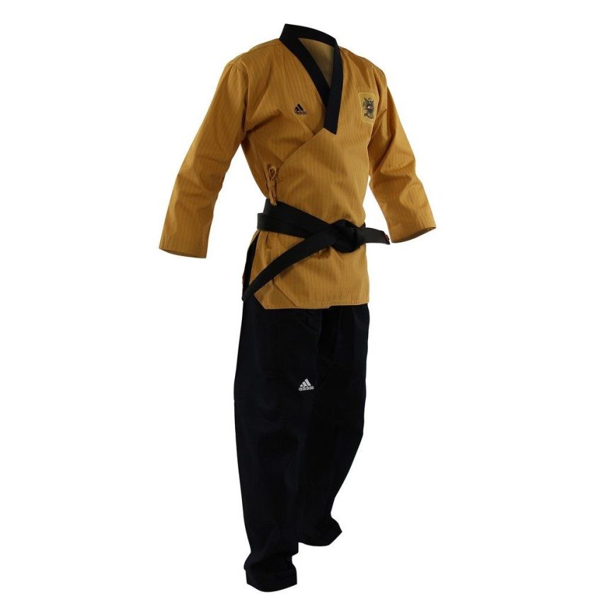 Adidas Poomsae Premium Taekwondo Uniform - Yellow Dark Blue