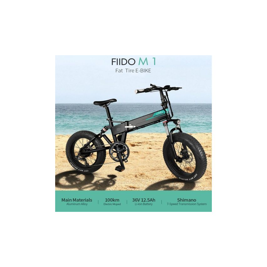 Fiido E-bike Folding M1 Black Fat Tyre