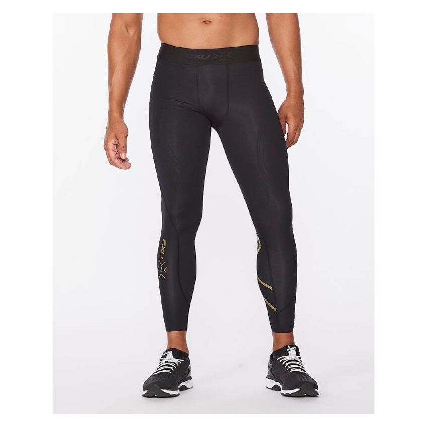 2XU MA5365B-Force Compression Tights-BLK/GLD