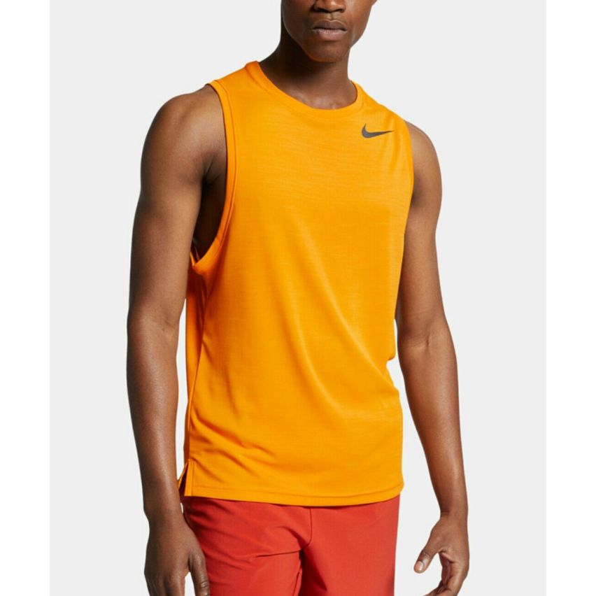 Nike's Men Dri Fit Breathe Tank Top Orange, Size L