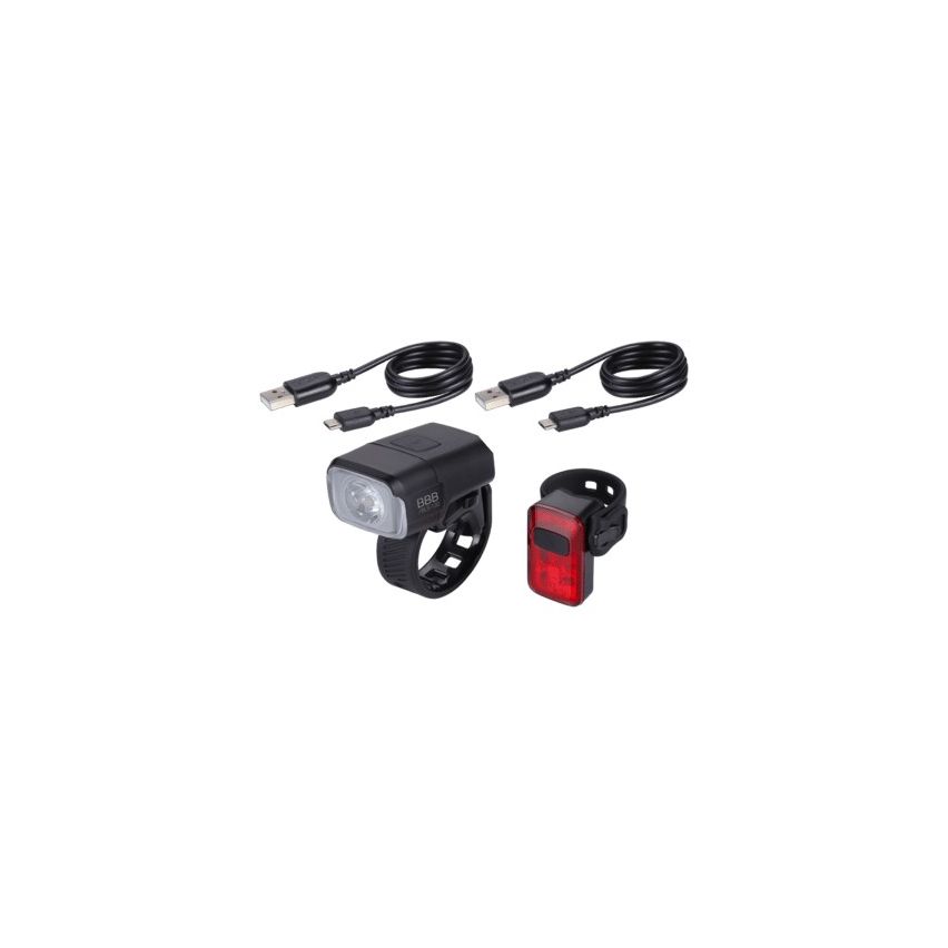 BBB Lightset Nanostrike 400 Combo + Bls-152 Rear Spark 2.0-Black